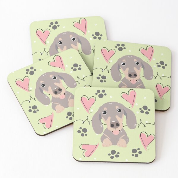 Item preview, LOVE fawn isabella Tan Dachshund Sausage Dog designed and sold by Lulupainting.