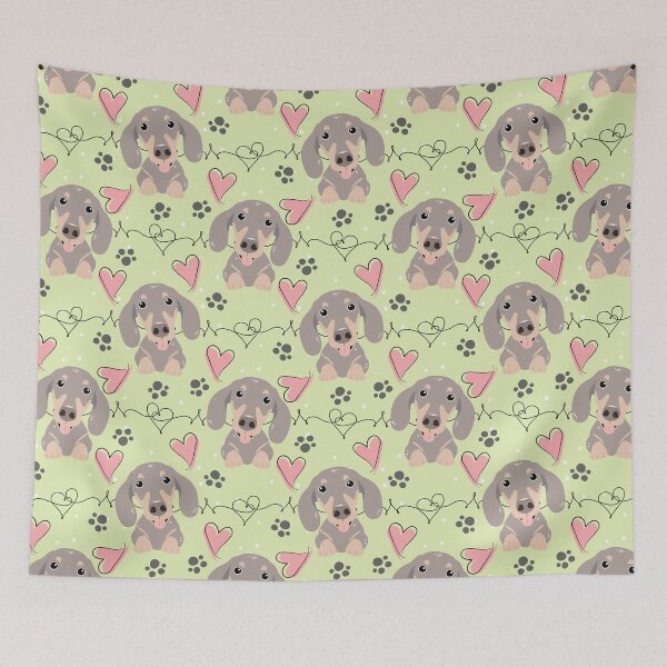 Item preview, LOVE fawn isabella Tan Dachshund Sausage Dog designed and sold by Lulupainting.