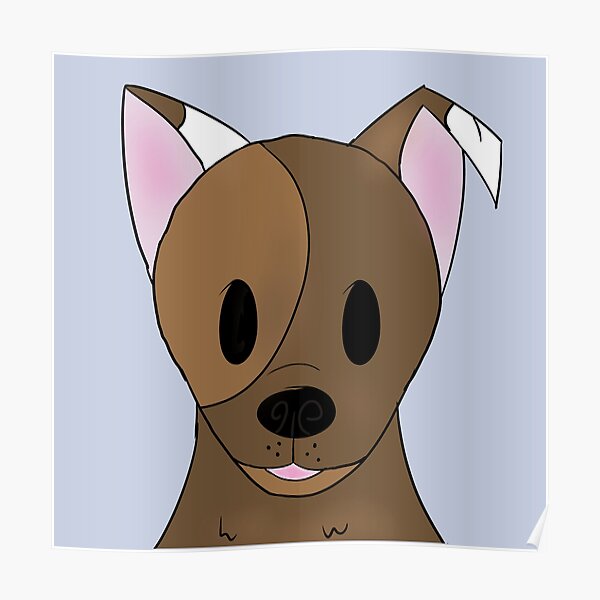 Portrait Of Cartoon Dog Poster For Sale By Loboportuguesa Redbubble