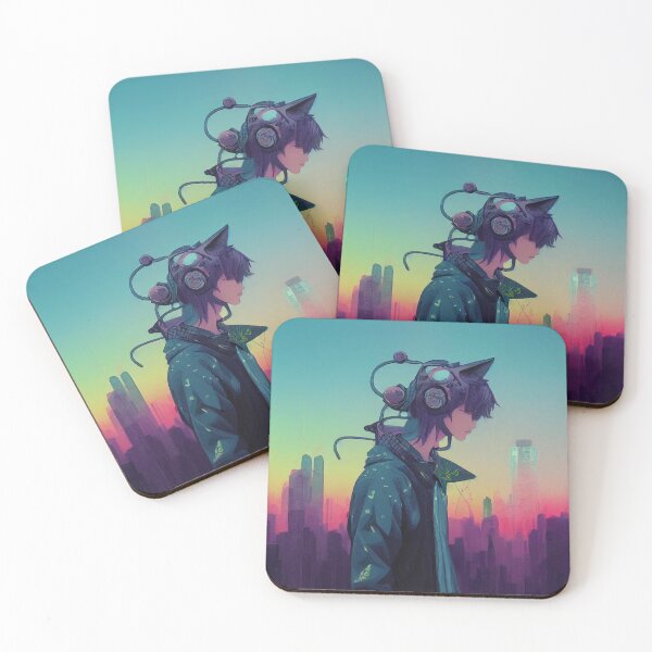 Item preview, Futuristic anime CatBoy gifts for manga lovers designed and sold by Mobius Spot Collective.