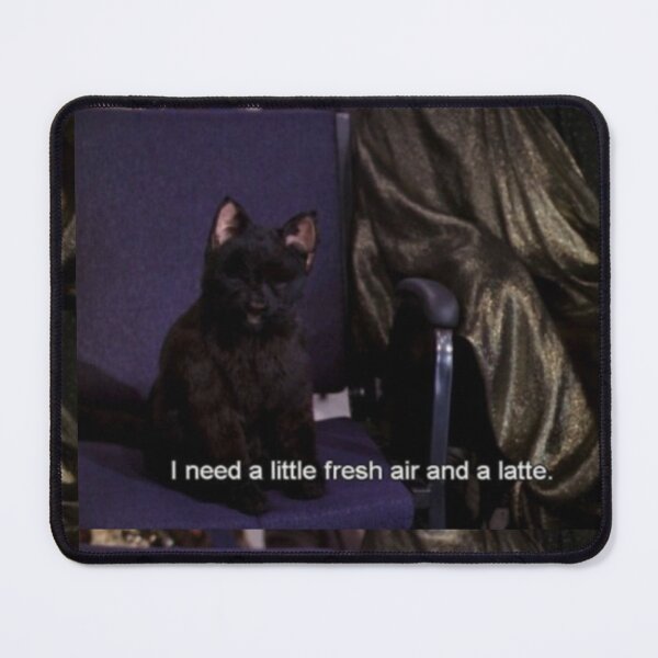 Item preview, Salem the Cat - “I need a little fresh air and a latte” designed and sold by R-uby.