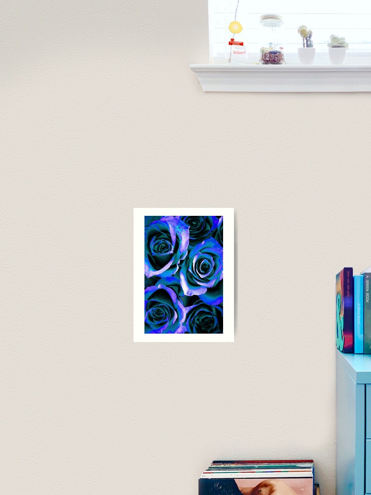 Thumbnail 2 of 3, Art Print, Blue Roses designed and sold by cat1932.