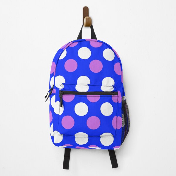 Item preview, Magenta and White Polka Dot Pattern on Blue Background  designed and sold by jj2018.