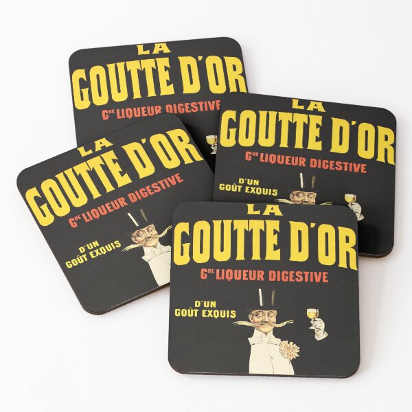Item preview, LA GOUTTE D' OR Liqueur Digestive Vintage French Alcohol Advertisement Poster designed and sold by retroposters.