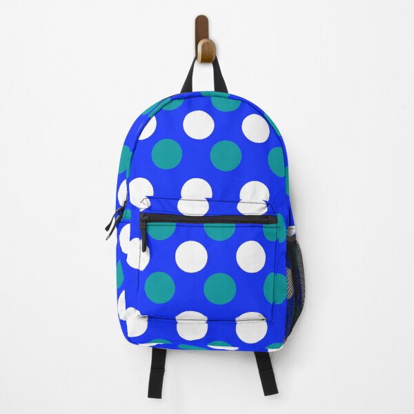 Item preview, Dark Turquoise and White Polka Dot Pattern on Blue Background  designed and sold by jj2018.