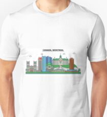 Canada, Montreal City Skyline Design Unisex T-Shirt