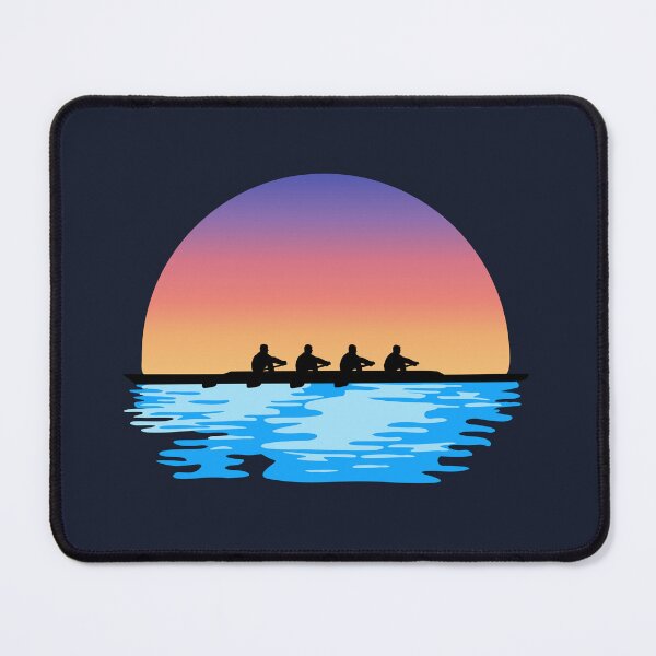 Item preview, Rowing, Crew, Quad Rowing team on water and sunset designed and sold by claudiasartwork.