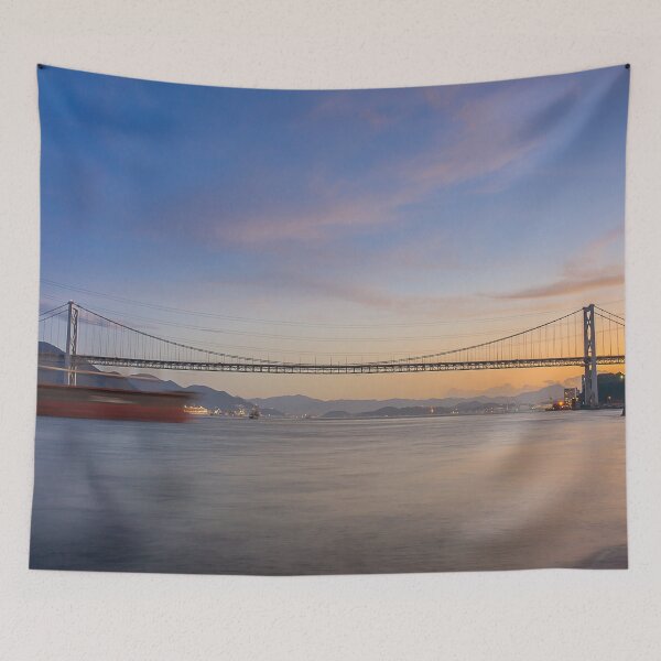 Item preview, Disfrutando del atardecer desde el puente Kanmon en el estrecho de Kanmon designed and sold by AvonPerception.