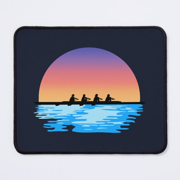 Item preview, Rowing, Crew, Woman Quad Rowing team on water and sunset designed and sold by claudiasartwork.