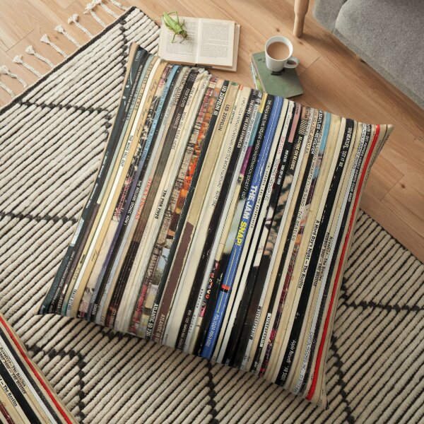 Classic Rock Vinyl Records Floor Pillow