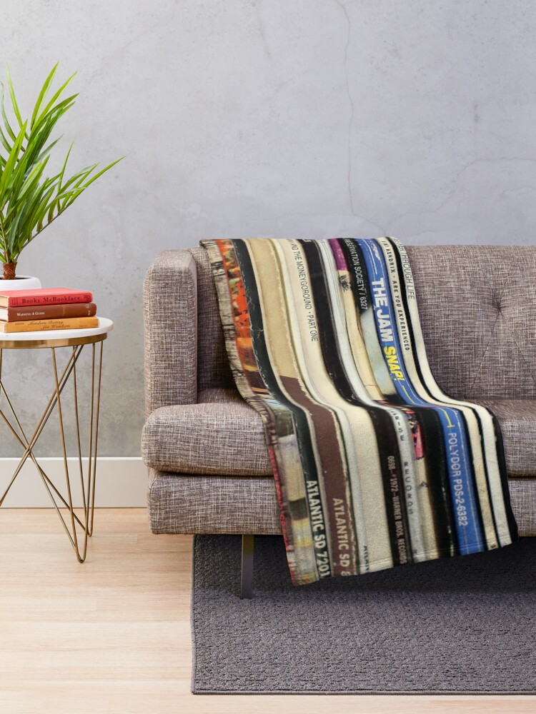 Alternate view of Classic Rock Vinyl Records Throw Blanket