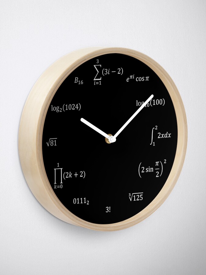 Alternate view of Math Equations and Notations Clock