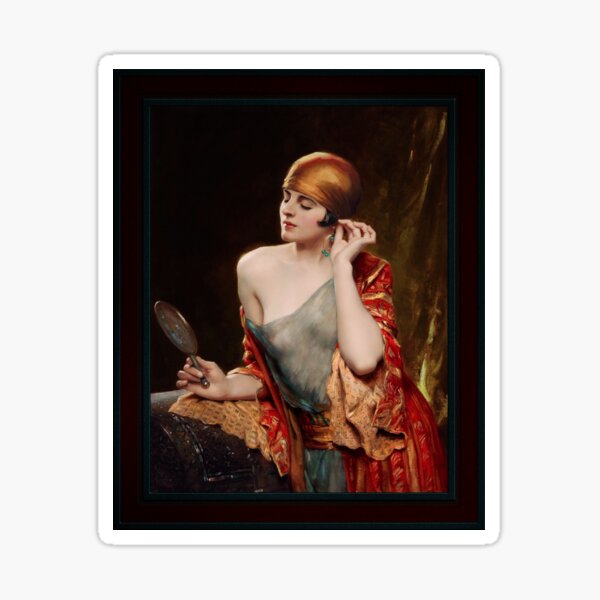 The Studio Mirror by Albert Henry Collings Remastered Xzendor7 Classical Art Old Masters Reproductions Sticker