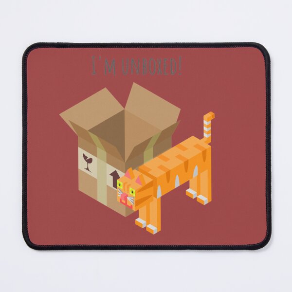 Item preview, A box and a ginger cat in funny boxed design with "I'm unboxed!" text designed and sold by RickSchoen.
