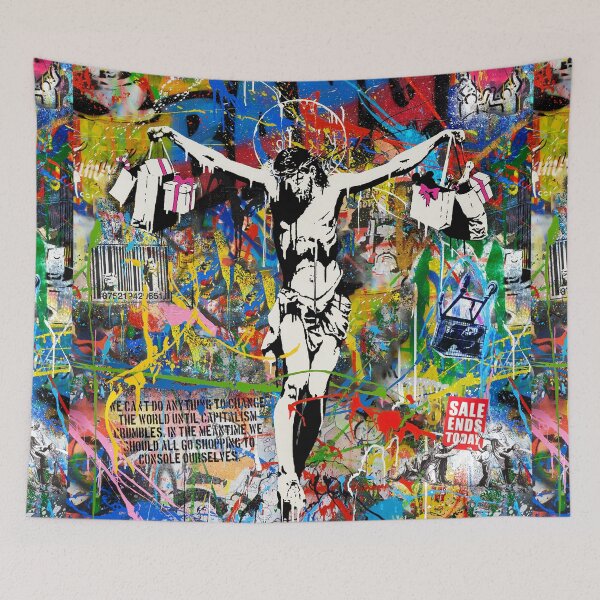 Item preview, Banksy Shopping Jesus Pop Street Art Mashup designed and sold by WE-ARE-BANKSY.