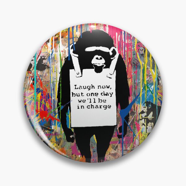 Item preview, Banksy Animals Graffiti Stencil Art Collage Laugh Now Chimp designed and sold by WE-ARE-BANKSY.