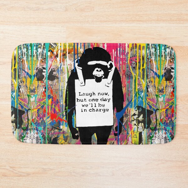 Item preview, Banksy Animals Graffiti Stencil Art Collage Laugh Now Chimp designed and sold by WE-ARE-BANKSY.