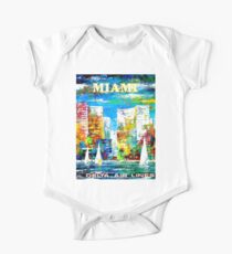 DELTA AIR LINES : Vintage Fly to Miami Advertising Print One Piece - Short Sleeve