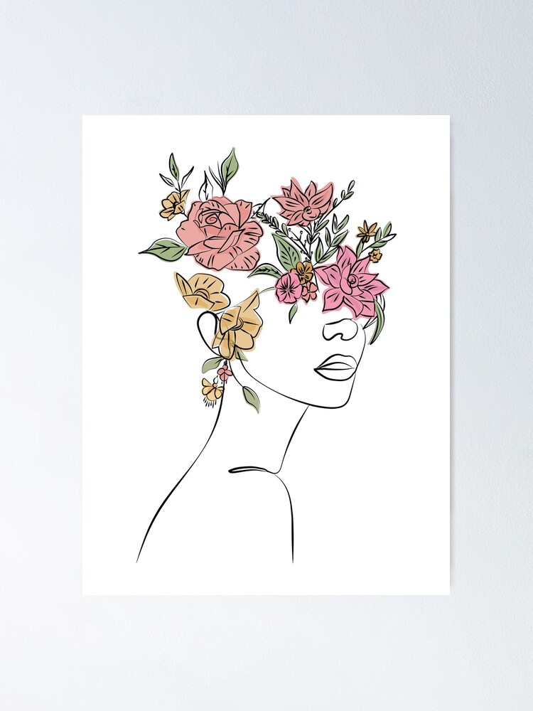 Download Girl With Flowers Sad Drawing Wallpaper | Wallpapers.com