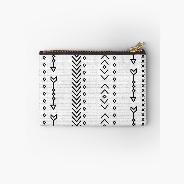 Aperçu de l'œuvre Boho Mud Cloth Striped Tribal Pattern Wihte créée et vendue par AichaShopS.
