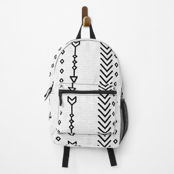 Aperçu de l'œuvre Boho Mud Cloth Striped Tribal Pattern Wihte créée et vendue par AichaShopS.