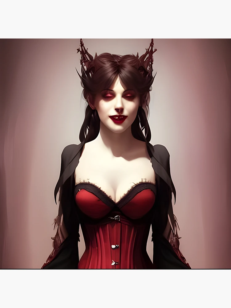 beautiful vampire queen with ornate corset, highly