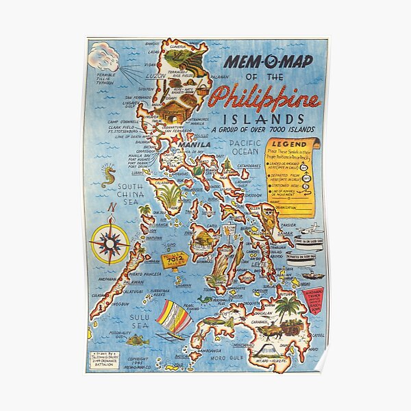 "1945 Map of the Philippines " Poster for Sale by ckawos | Redbubble