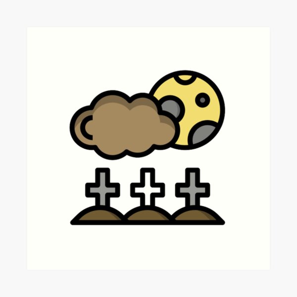 Item preview, Moon over graveyard designed and sold by kattilako.