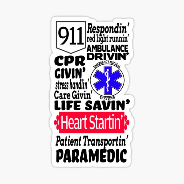 EMT LIFE STETHOSCOPE EKG HEART Paramedic Medic EMTB EMS Car Laptop Decal Sticker 
