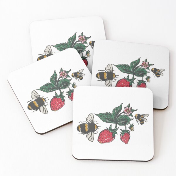 Item preview, bees and strawberries  designed and sold by yeehawboyy.