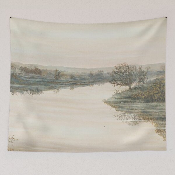 Item preview, KING SEGEMORES DRAIN, SOMERSET ENGLAND ON A MISTY MORNING designed and sold by Mackenzie Moulton International Artist .