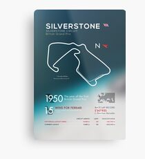 Silverstone Racetrack infographic Metal Print
