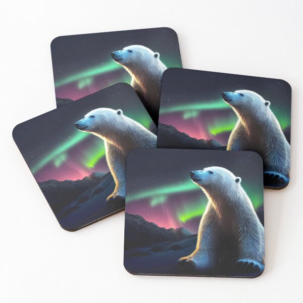 Item preview, Polar Bear enjoying the Northern Lights designed and sold by marialindemann.