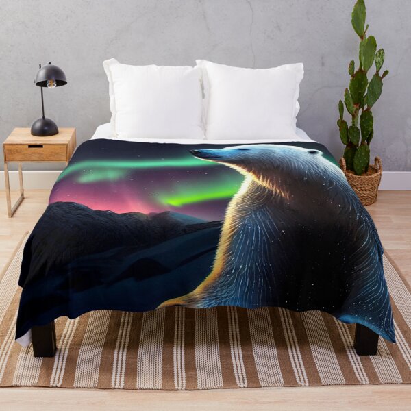 Item preview, Polar Bear enjoying the Northern Lights designed and sold by marialindemann.