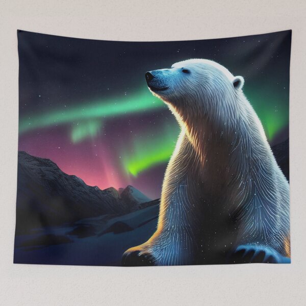 Item preview, Polar Bear enjoying the Northern Lights designed and sold by marialindemann.