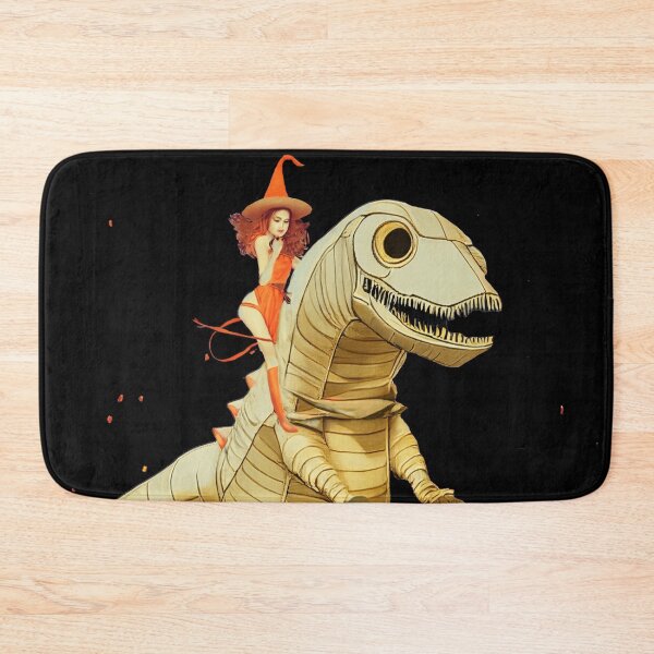 Item preview, Witch Riding Dino on Halloween designed and sold by joanaoberg.