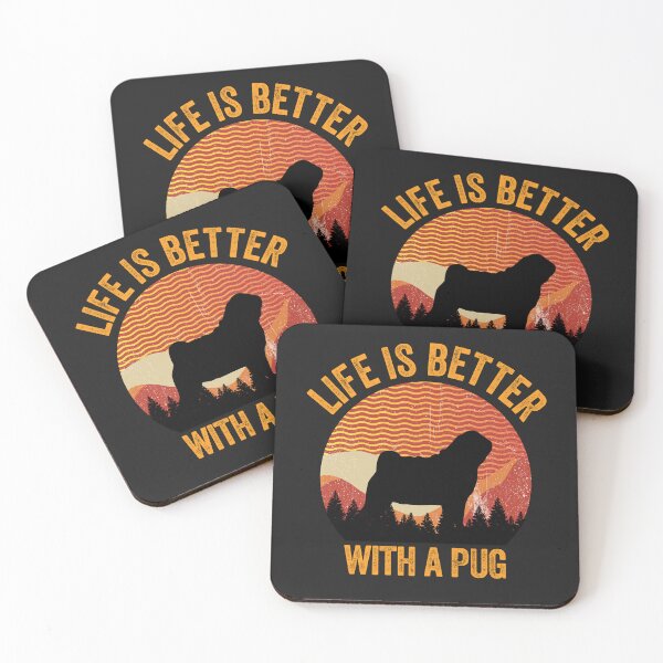 Item preview, Life Is Better With A Pug Wavy Lines Gift designed and sold by Guarddogdrive.