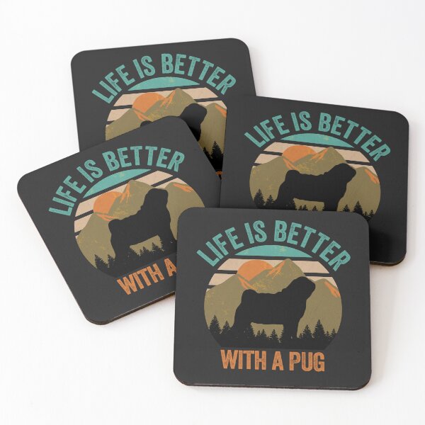 Item preview, Life Is Better With A Pug Mountains Gift designed and sold by Guarddogdrive.