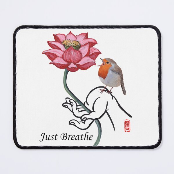 Item preview, Just Breathe, Buddha hand and Robin designed and sold by Roy & Tiffany.