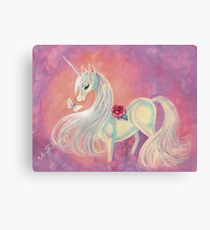 Unicorn In Blush Of Dawn Canvas Print