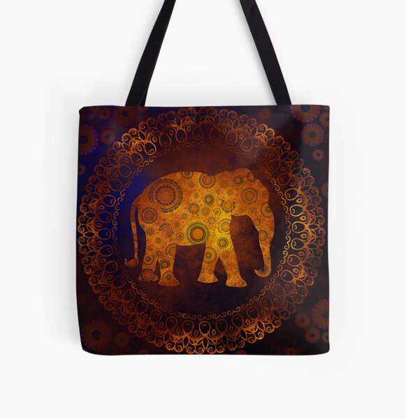 ELEPHANT SHOPPING BAG Elephant Tote Bag Hand Painted Bag 