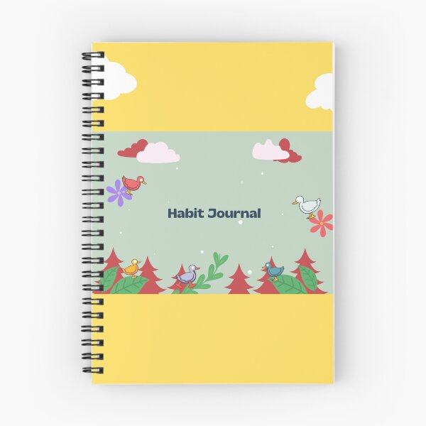 Artikelvorschau, Enten-Journal, gelbes Spiral-Notizbuch, tägliches Journal, Gewohnheits-Journal, Geschenk-Spiral-Notizbuch entworfen und verkauft von MyFirstPrinting.