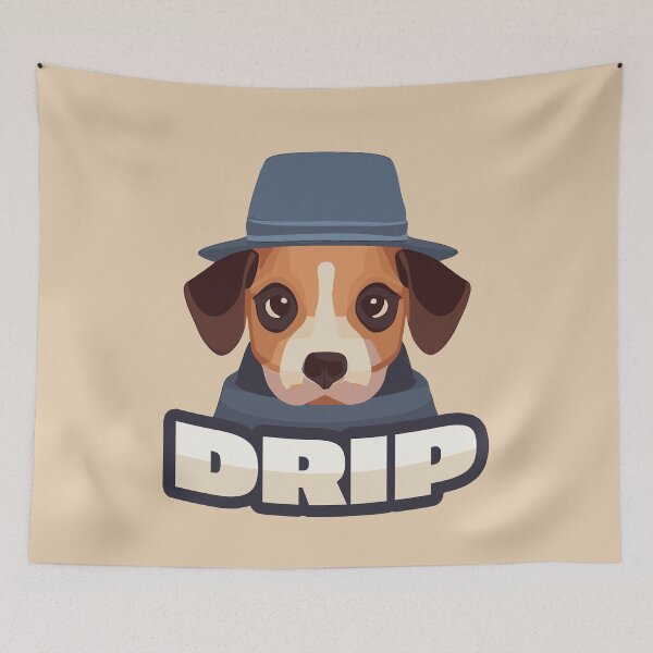 Item preview, Drip || Cute Dog Wearing a Hat designed and sold by MadSwellDesigns.