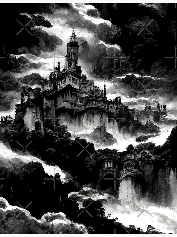 "Black And White Castles" Sticker for Sale by TheHouseMaster Redbubble