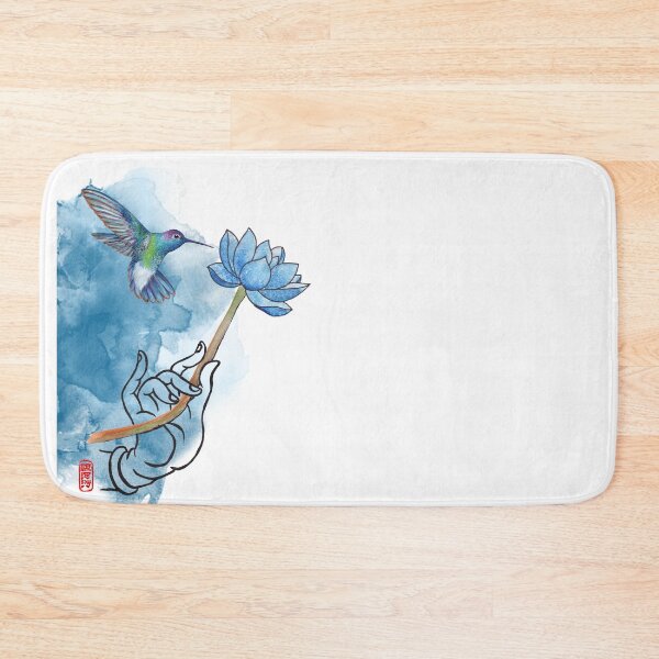 Item preview, Just Breathe, Buddha hand and hummingbird designed and sold by Roy & Tiffany.