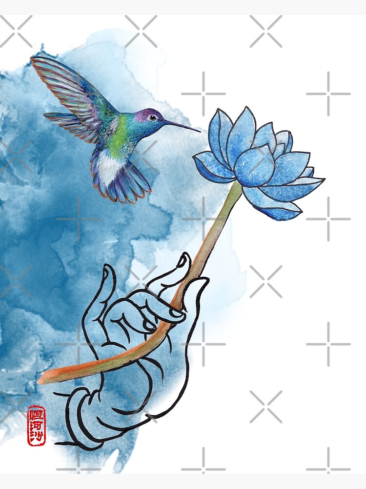 Just Breathe, Buddha hand and hummingbird Greeting Card for Sale by  Tiffany Roy