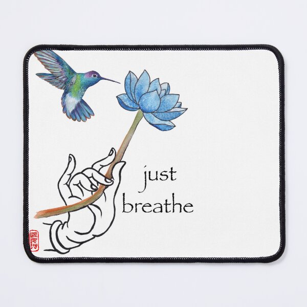 Item preview, Just Breathe, Buddha hand and hummingbird designed and sold by Tiffany Roy.