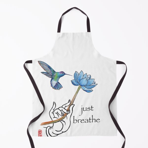 Item preview, Just Breathe, Buddha hand and hummingbird designed and sold by Roy & Tiffany.