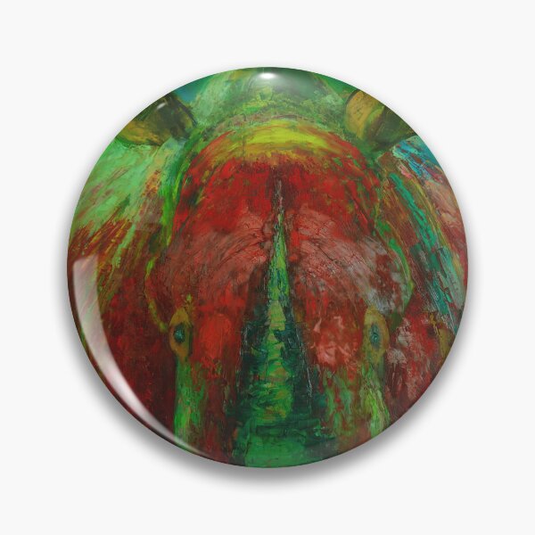 Item preview, Rhino Rhinoceros Green Red Rhino Art designed and sold by tanabe.