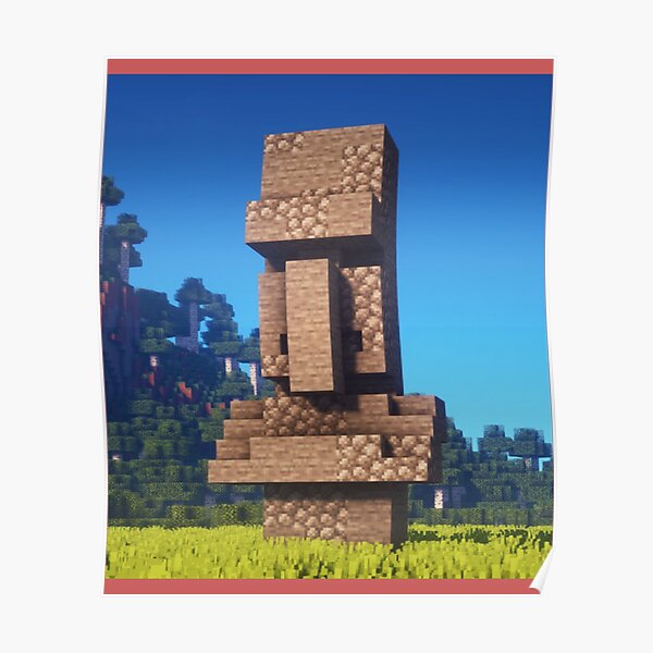 Minecraft Easter Island Statue Villager Poster For Sale By